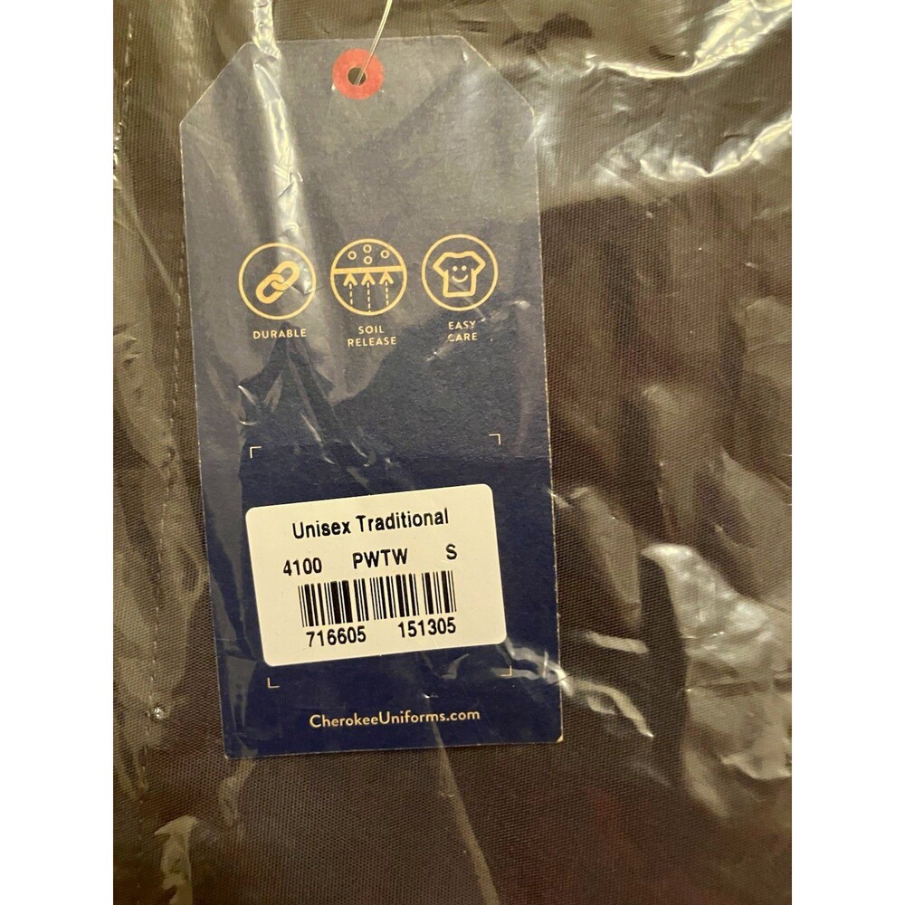 Cherokee Unisex Medical Scrub Top 4100 Solid Grey Polyester Blend Size S